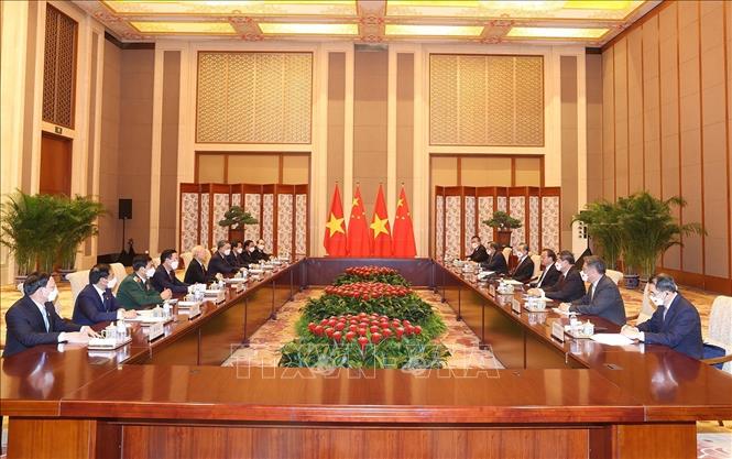Tổng Bí thư Nguyễn Phú Trọng hội kiến Thủ tướng Trung Quốc Lý Khắc Cường Chú thích ảnh