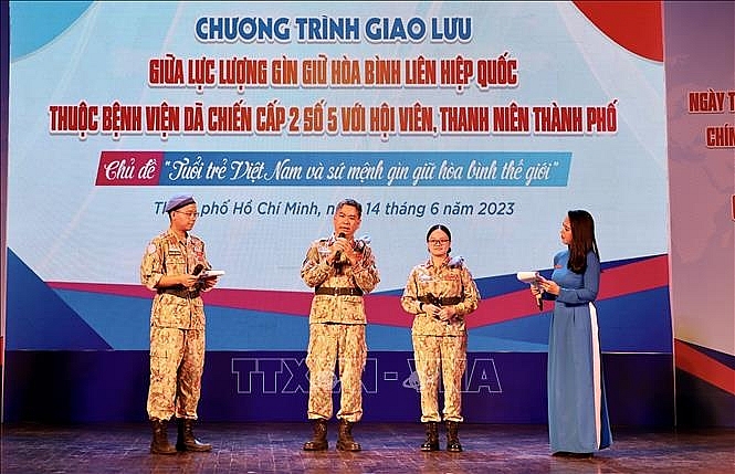 យុវជនទីក្រុងហូជីមិញ ផ្លាស់ប្តូរជាមួយកងកម្លាំងរក្សាសន្តិភាពអង្គការសហប្រជាជាតិនៅស៊ូដង់ខាងត្បូង