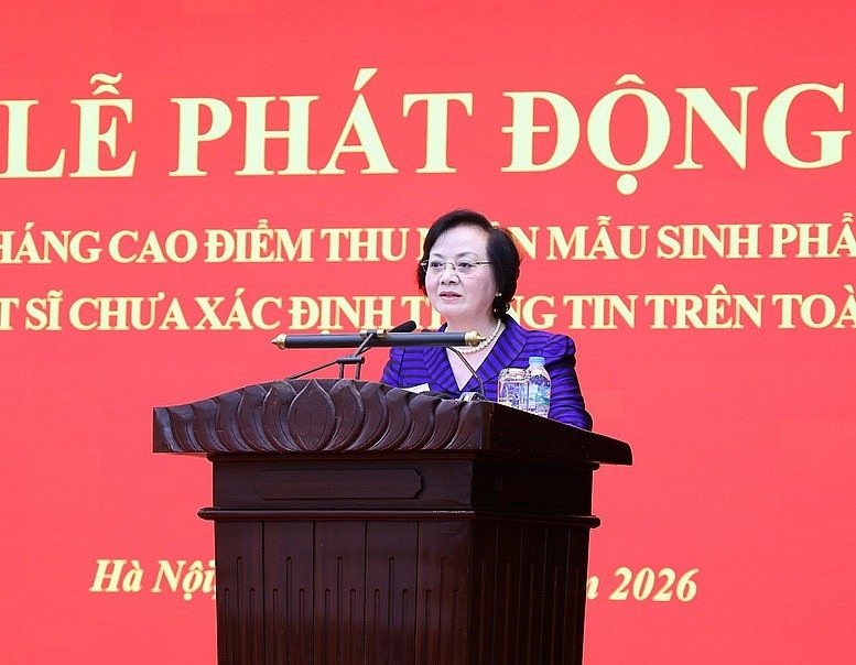 ឧបនាយករដ្ឋមន្ត្រី Pham Thi Thanh Tra បានបំផុសចលនាដំណាក់កាលគំហុកប្រមូលយក ADN បើកបន្ថែមឱកាសកំណត់អត្តសញ្ញាណយុទ្ធជនពលី