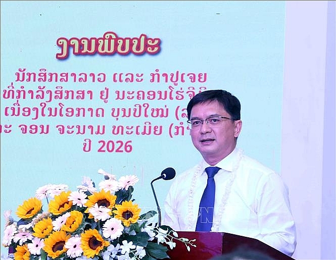 ນັກສຶກສາ ລາວ ແລະ ກຳປູເຈຍ ສະເຫຼີມສະຫຼອງປີໃໝ່ປະຈຳຊາດຢ່າງອົບອຸ່ນ ທີ່ນະຄອນ ໂຮ່ຈິມິນ