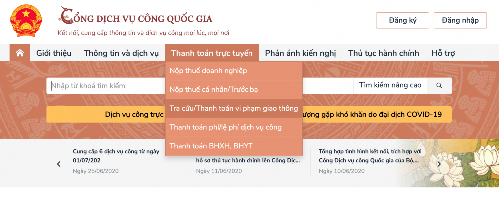 Hướng dẫn cách nộp phạt vi phạm giao thông qua mạng huong dan cach nop phat vi pham giao thong qua mang