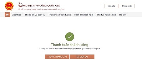 Hướng dẫn cách nộp phạt vi phạm giao thông qua mạng huong dan cach nop phat vi pham giao thong qua mang