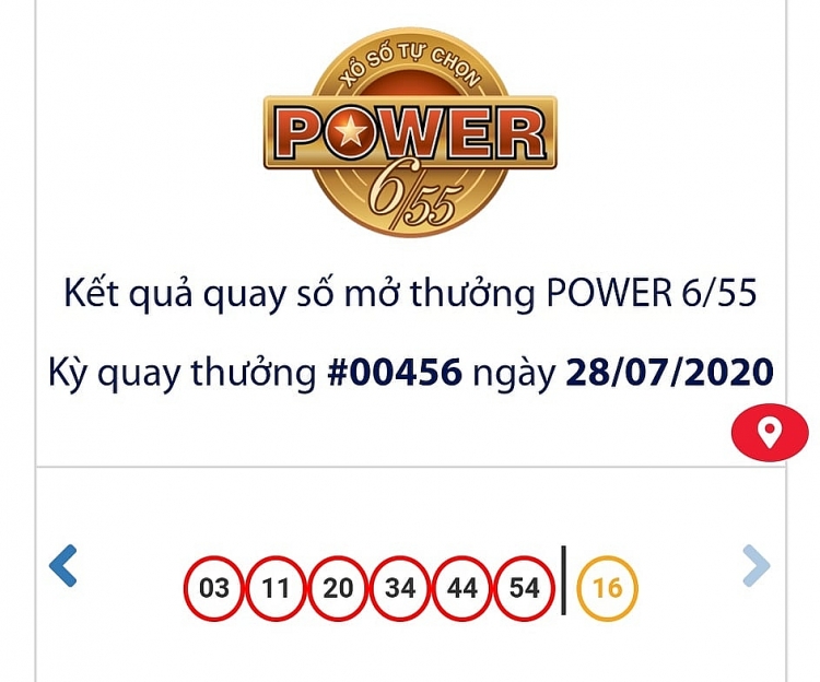 Kết quả xổ số Vietlott 6/55 tối 28/7/2020: Đã có người trúng Jackpot 1 và Jackpot 2 trị giá 115 tỉ đồng