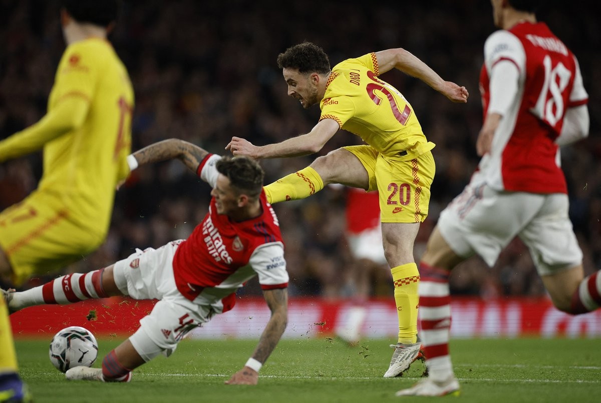 Jota lập cú đúp, Liverpool đánh bại Arsenal để vào chung kết Cúp Liên đoàn