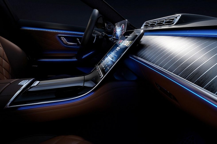 Ảnh hưởng của thiết kế du thuyền trong nội thất Mercedes-Benz S-Class 2021 là rất rõ ràng. noi that mercedes benz s class 2021 dua sieu du thuyen vao trong o to