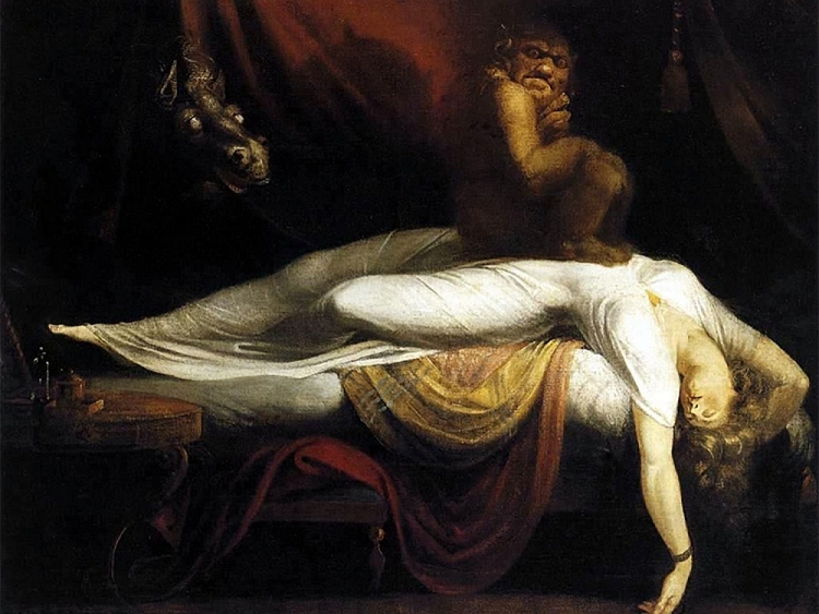 Bức tranh “The Nightmare” (1781) của Johann Henrich Füssli mô tả về cơn ác mộng của một người phụ nữ. Các chấn thương, dù là bên trong hay bên ngoài, đều có thể dẫn đến đột tử trong khi ngủ. lam sang to bi an dot tu trong khi ngu 1