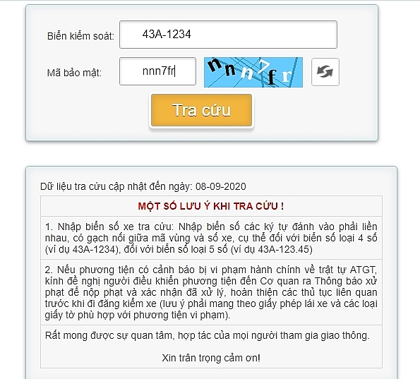Cách tra cứu xe bị phạt nguội ở Đà Nẵng cach tra cuu xe bi phat nguoi o da nang