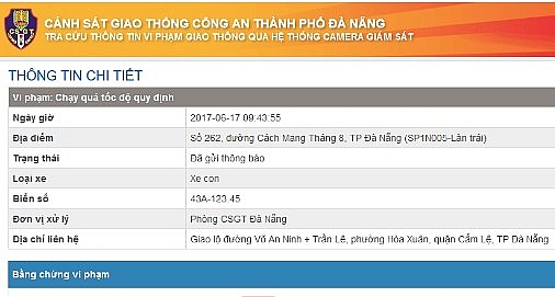 Cách tra cứu xe bị phạt nguội ở Đà Nẵng cach tra cuu xe bi phat nguoi o da nang
