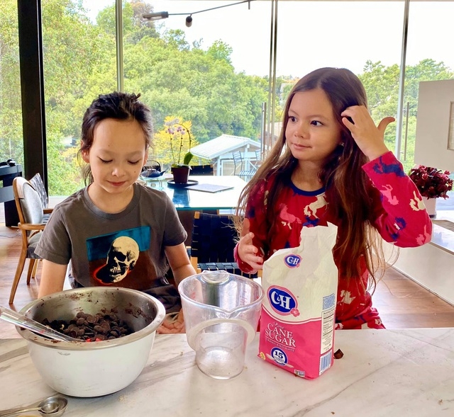 cuoc song an nhien cua hong nhung va hai con tai biet thu o my