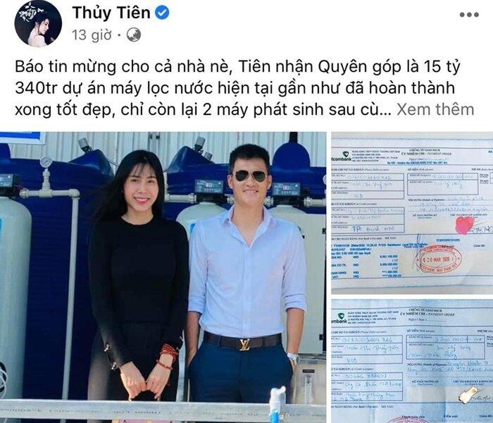 Thủy Tiên nhận quyên góp hơn 15 tỷ, lắp đặt xong máy lọc nước và minh bạch hóa đơn thuy tien nhan quyen gop hon 15 ty lap dat xong may loc nuoc va minh bach hoa don