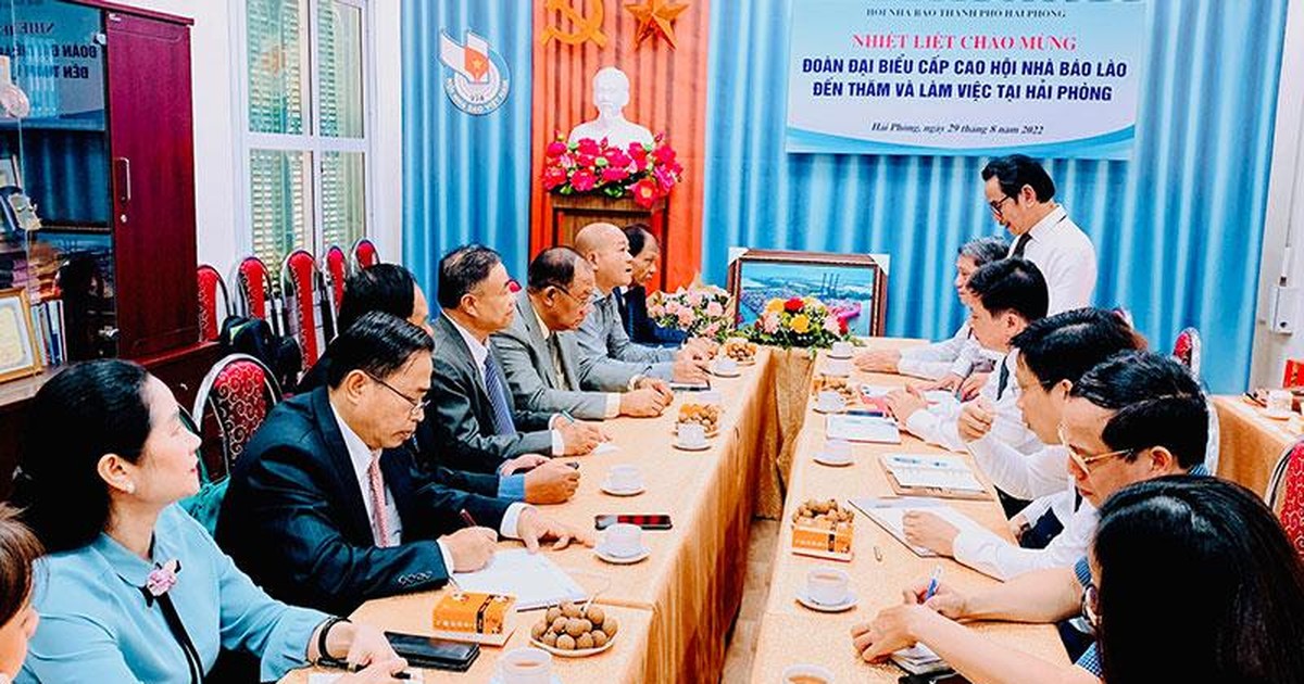 Hội Nhà báo Lào thăm và làm việc với Hội Nhà báo thành phố Hải Phòng