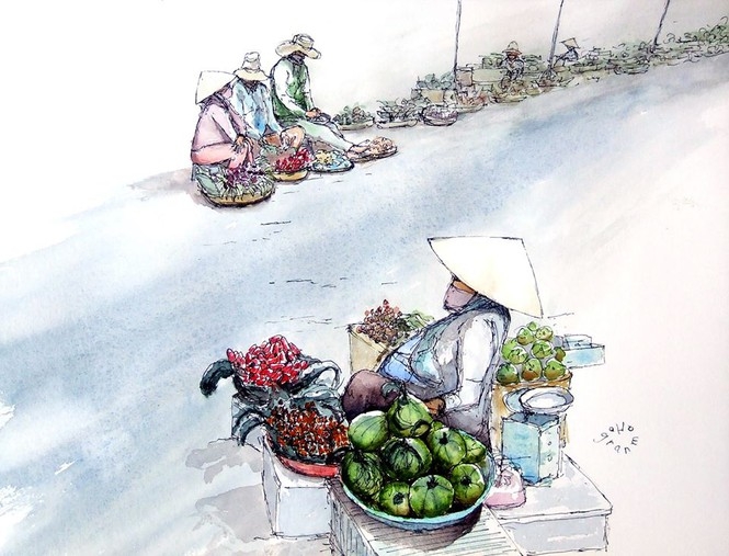 A French tourist draws Vietnam unique beauties his way a french tourist draws vietnam unique beauties his way