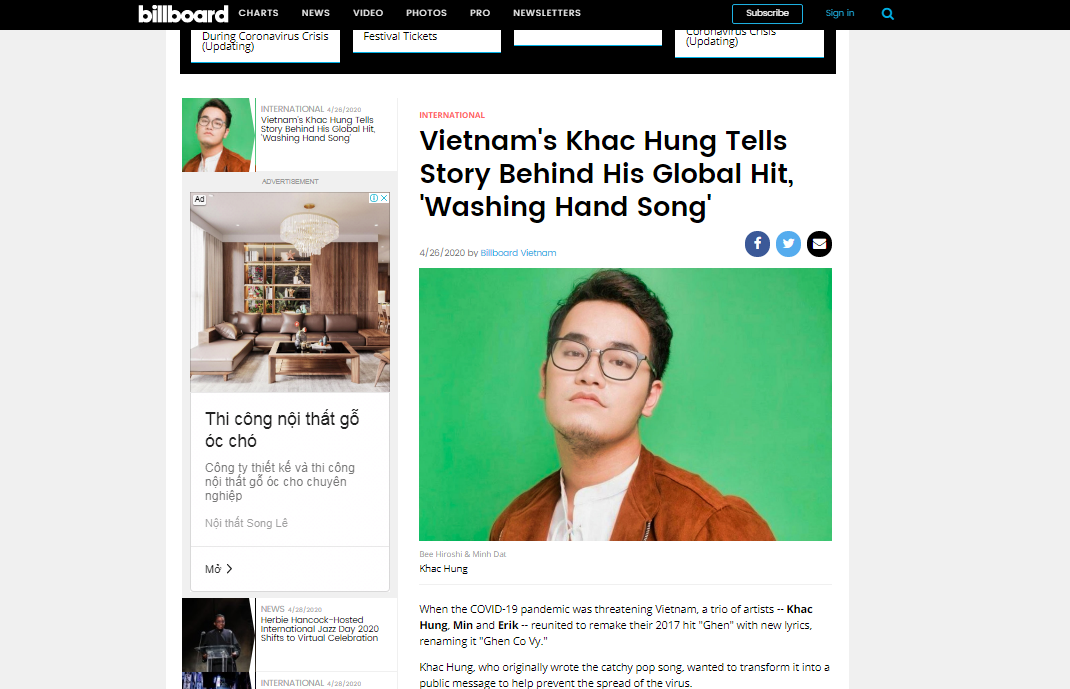 Billboard runs feature on ‘Vietnam coronavirus song’ composer billboard runs feature on vietnam coronavirus song composer