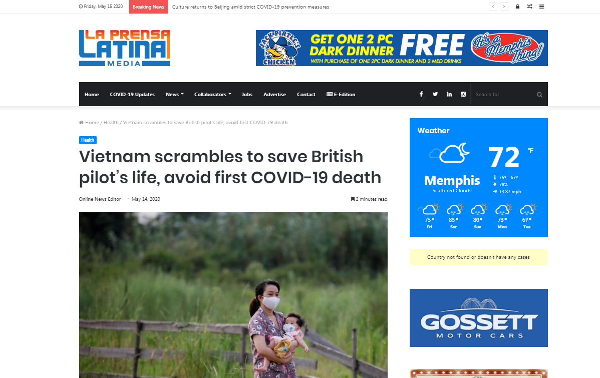 Reuters lauds Vietnam’s determination to save the critical COVID-19 British pilot reuters lauds vietnams determination to save the critical covid 19 british pilot