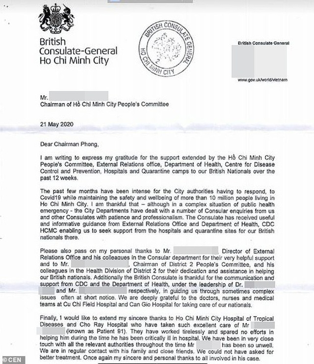 International readers praise Vietnam’s efforts in saving British pilot COVID-19 patient international readers praise vietnams efforts in saving british pilot covid 19 patient