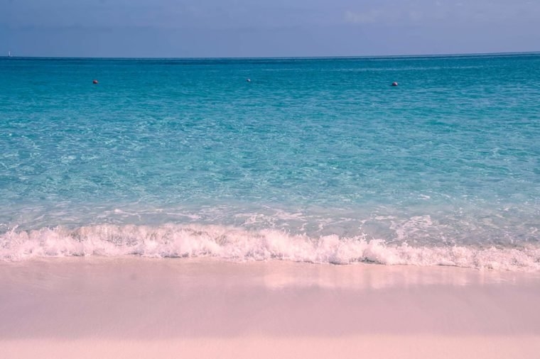 Peachy pink sand beach, a sense of romance during hot summer days Peachy pink sand beach, a sense of romance during hot summer days
