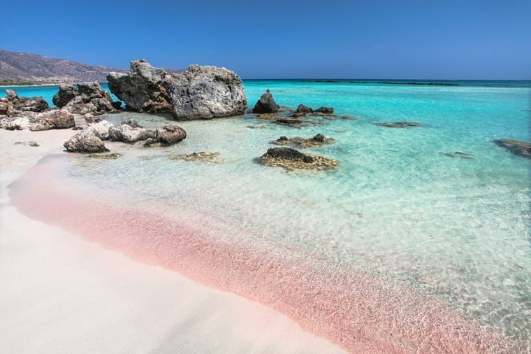 Peachy pink sand beach, a sense of romance during hot summer days Peachy pink sand beach, a sense of romance during hot summer days