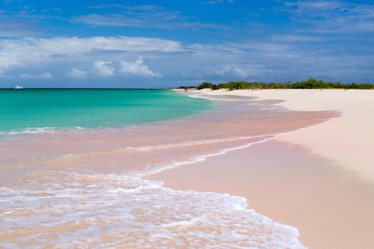 Peachy pink sand beach, a sense of romance during hot summer days Peachy pink sand beach, a sense of romance during hot summer days