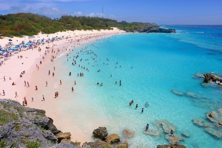 Peachy pink sand beach, a sense of romance during hot summer days Peachy pink sand beach, a sense of romance during hot summer days