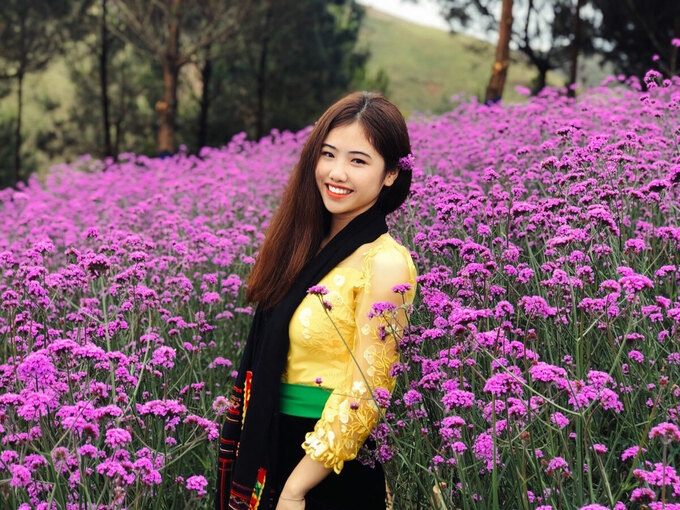 A girl with a bright smile