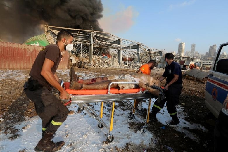 Deadend aftermath of the massive Beirut explosion