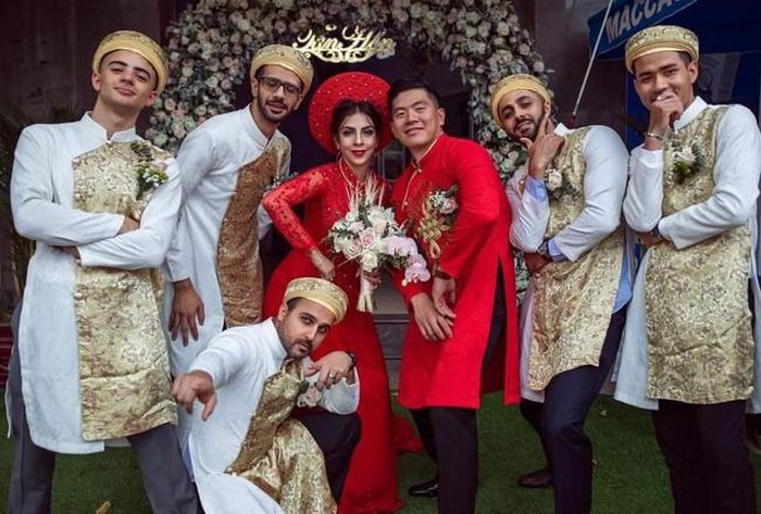 Romantic love story of a Vietnamese boy and Palestinian girl Jubran's relatives and friends travelled the long distance to attend her big day