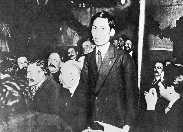 President Ho Chi Minh with Aspiration for Independence, Freedom, Happiness spotlighted President Ho Chi Minh with Aspiration for Independence, Freedom, Happiness spotlighted