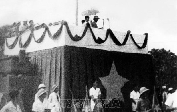 President Ho Chi Minh with Aspiration for Independence, Freedom, Happiness spotlighted President Ho Chi Minh with Aspiration for Independence, Freedom, Happiness spotlighted