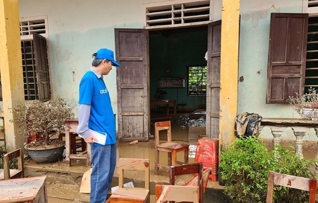 Books and school supplies swept away in flood water in the central Vietnam (Photo: UNICEF)