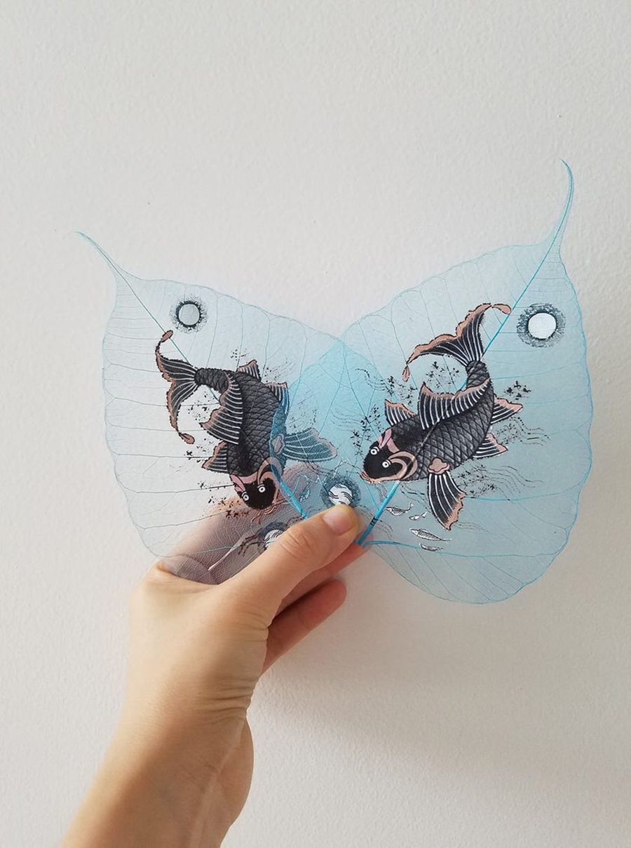 Vietnamese artist breathes new soul for bodhi leaves Vietnamese artist breathes new soul for bodhi leaves