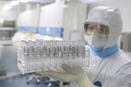 (Video): Inside Vietnam's COVID-19 vaccine manufacturing factory A Vietnamese researcher working on COVID-19 vaccine (Photo: VNA)
