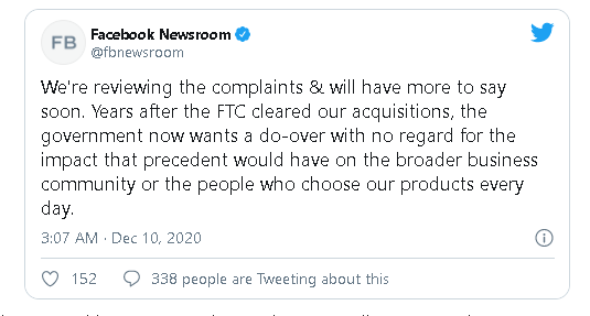 Facebook faces anti-trust action brought by US government and 48 states Facebook faces anti trust action brought by US government and 48 states