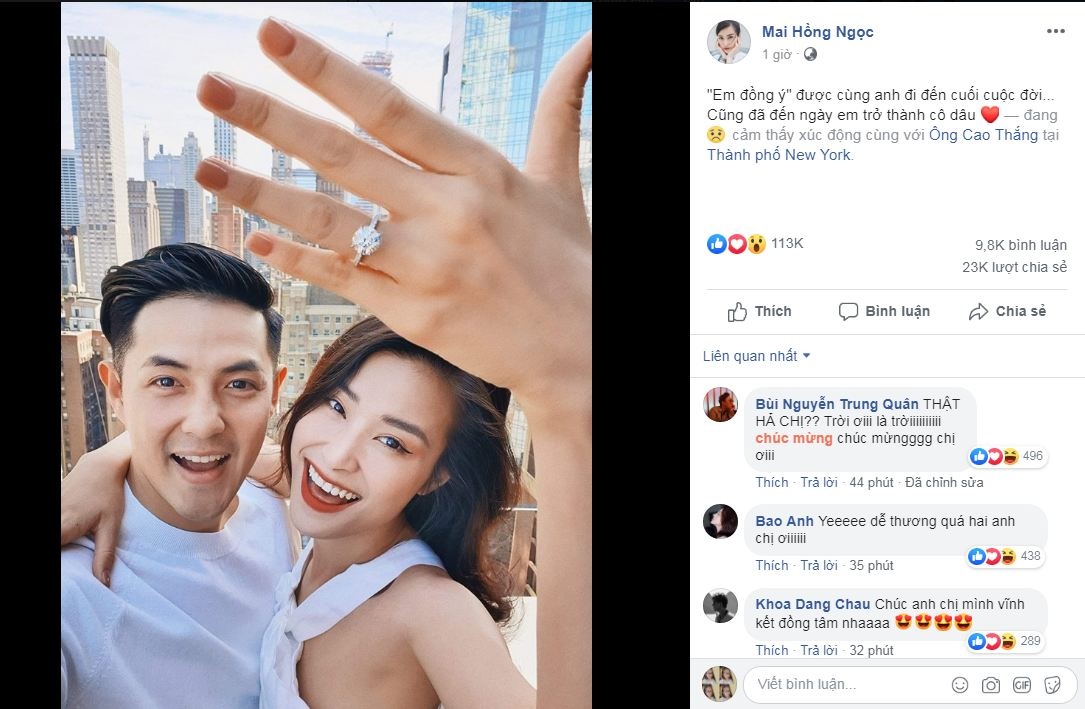 Đông Nhi hạnh phúc chấp nhận lời cầu hôn của Ông Cao Thắng sau 10 năm yêu nhau dong nhi hanh phuc chap nhan loi cau hon cua ong cao thang sau 10 nam yeu nhau