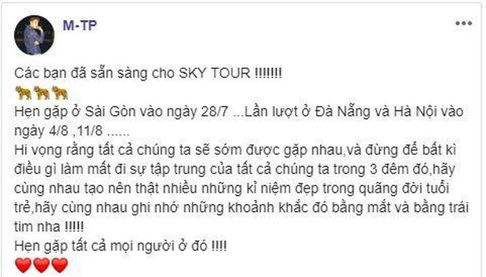 Sơn Tùng tiếp tục 'gây sốc' trước thềm 'Sky Tour 2019' son tung tiep tuc gay soc truoc them sky tour 2019