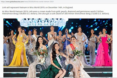 Lương Thùy Linh đăng quang Miss World Việt Nam, báo quốc tế nói gì? luong thuy linh dang quang miss world viet nam bao quoc te noi gi