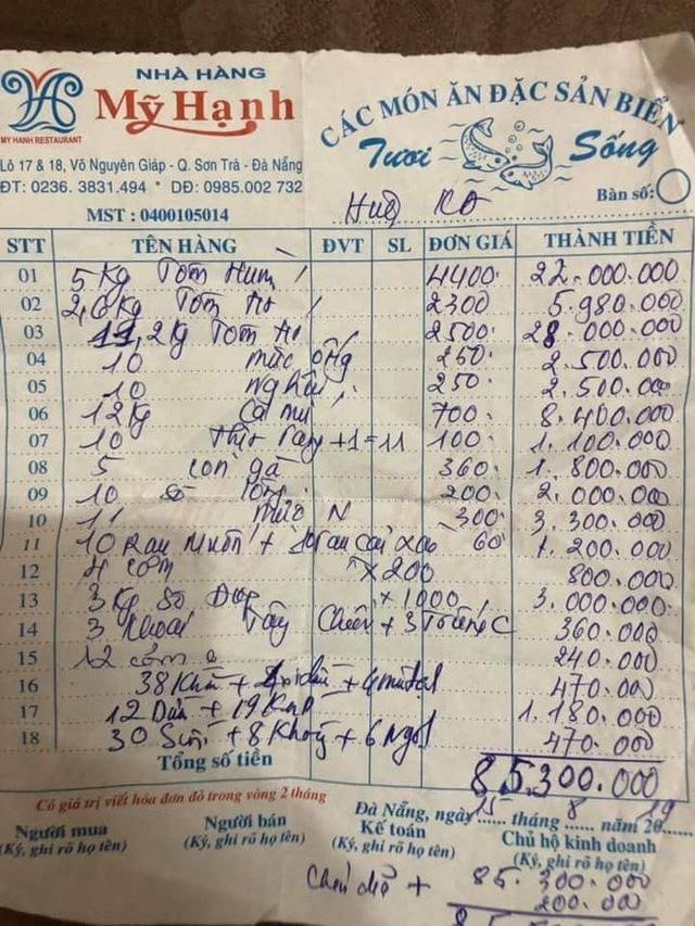 Bị tố 'chặt chém' du khách, quản lý nhà hàng ở Đà Nẵng lên tiếng về hóa đơn hải sản hơn 85 triệu đồng bi to chat chem du khach quan ly nha hang o da nang len tieng ve hoa don hai san hon 85 trieu dong
