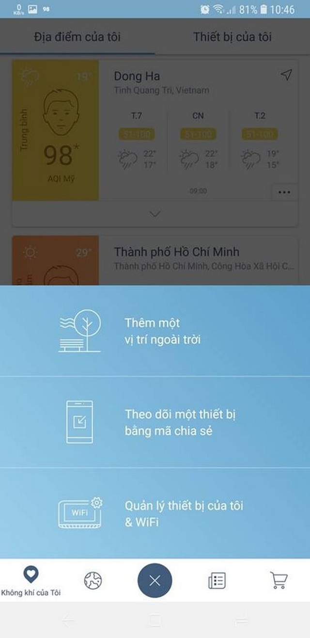 Khám phá ứng dụng AirVisual cho kết quả "ô nhiễm nặng" với không khí Hà Nội và TP.HCM airvisual ung dung theo doi muc do sach cua khong khi theo thoi gian thuc