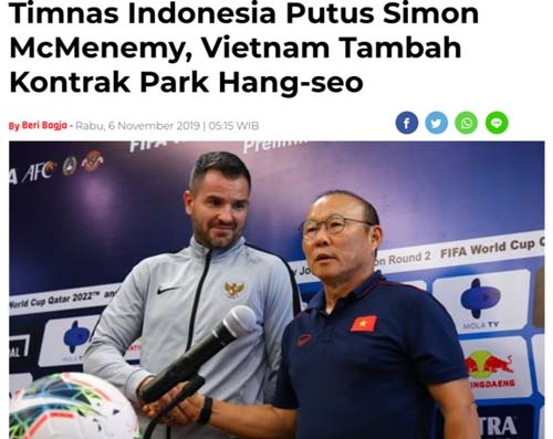 Báo Indonesia viết về số phận trái ngược của HLV Park Hang Seo và HLV Simon McMenemy bao indonesia viet ve so phan trai nguoc cua hlv park hang seo va hlv simon mcmenemy