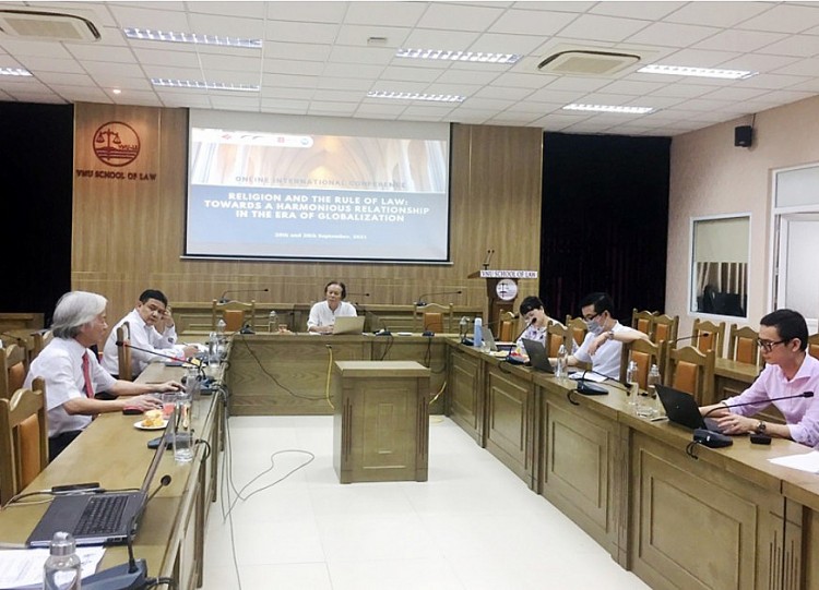 Hội thảo quốc tế “Tôn giáo và Pháp quyền: Tiến tới một quan hệ hài hoà trong thời đại toàn cầu hoá” trên nền tảng trực tuyến.