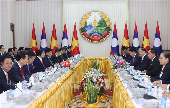 Chuyến công tác của Thủ tướng Phạm Minh Chính tới Lào đạt kết quả toàn diện, thực chất Chú thích ảnh