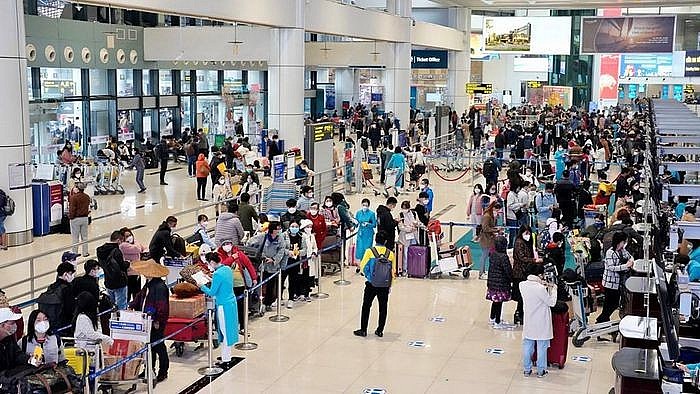 Hành khách tại sân bay Nội Bài những ngày sau Tết. Ảnh: NIA Hành khách tại sân bay Nội Bài những ngày sau Tết. Ảnh: NIA
