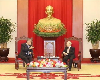 Tổng Bí thư Nguyễn Phú Trọng tiếp Đoàn đại biểu cấp cao Đảng Phong trào Cánh tả Thống nhất, Cộng hòa Dominicana