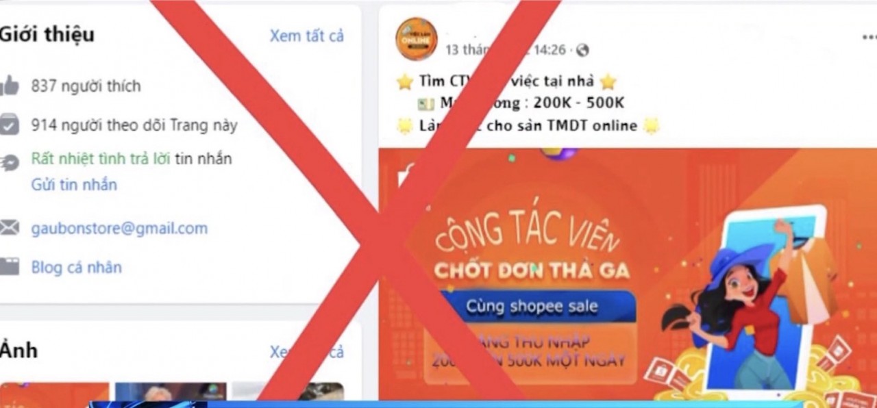 Xuất hiện tình trạng lừa đảo tuyển cộng tác viên trên sàn thương mại điện tử Xuất hiện tình trạng lừa đảo tuyển cộng tác viên trên sàn thương mại điện tử