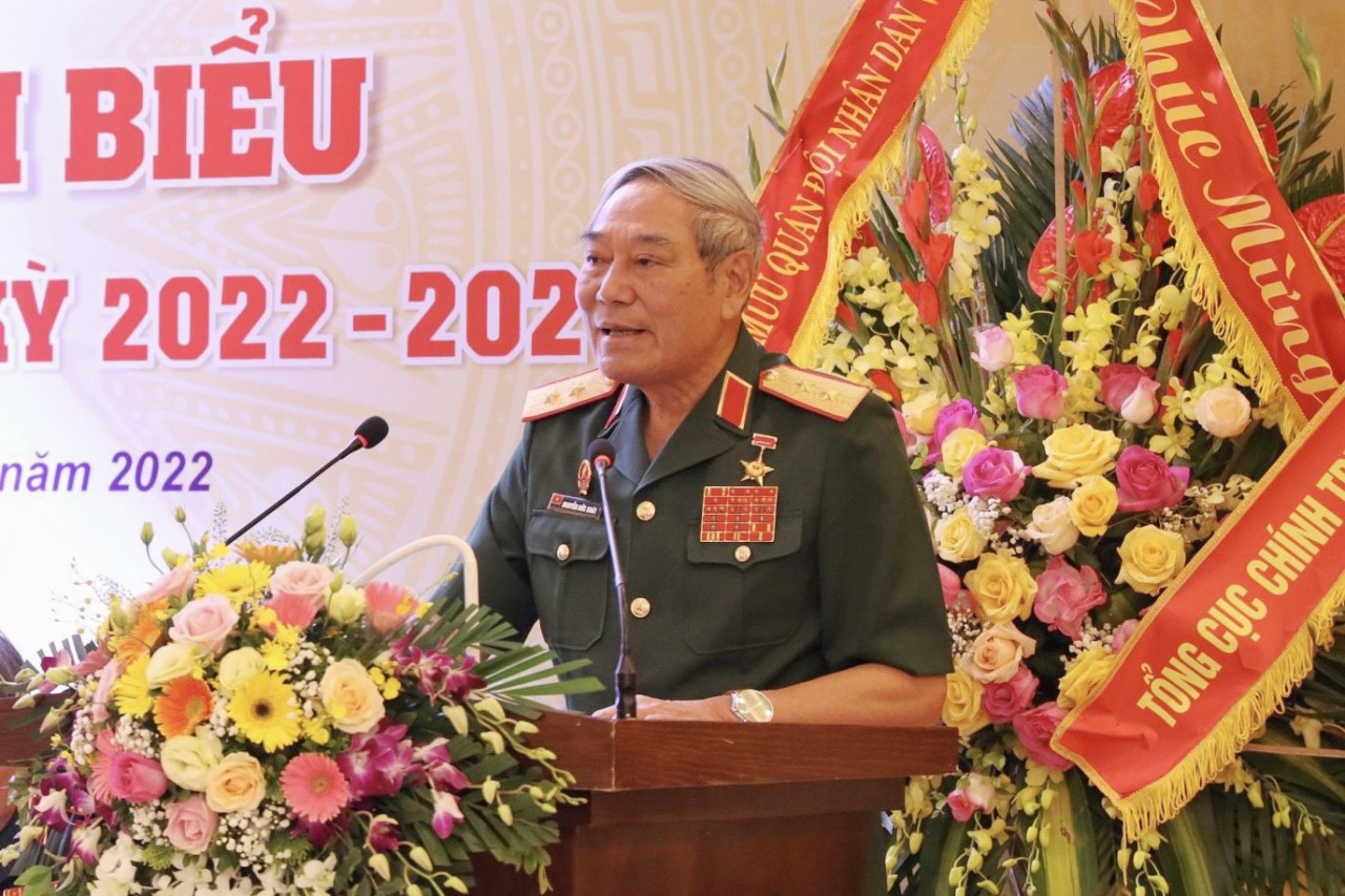 Trung tướng Nguyễn Đức Soát phát biểu tại Đại hội. Trung tướng Nguyễn Đức Soát phát biểu tại Đại hội.