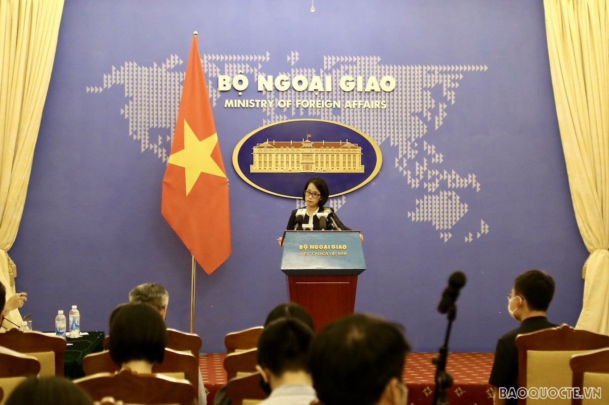 Phó phát ngôn Bộ Ngoại giao Phạm Thu Hằng. (Ảnh: Quang Đào)