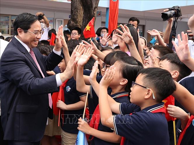 Thủ tướng Phạm Minh Chính: Thực hiện 3 cân bằng “học - chơi - ăn ngủ” cho học sinh Chú thích ảnh