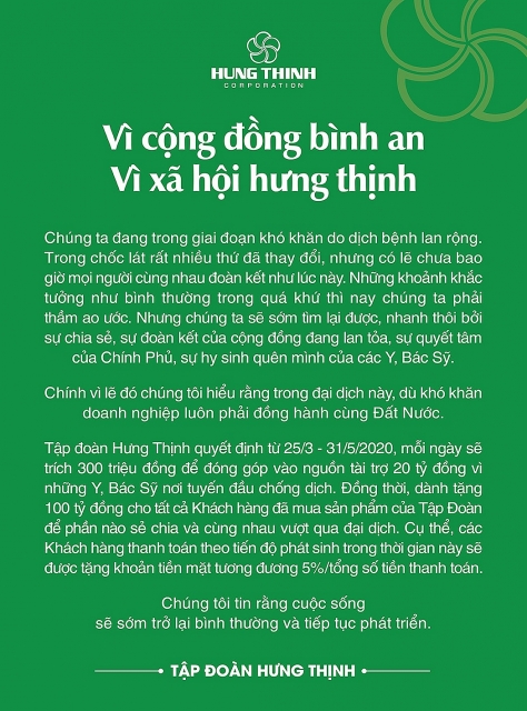 Tập đoàn Hưng Thịnh tài trợ 20 tỷ đồng cho y, bác sĩ nơi tuyến đầu chống dịch COVID-19 tap doan hung thinh tai tro 20 ty dong cho y bac si noi tuyen dau chong dich