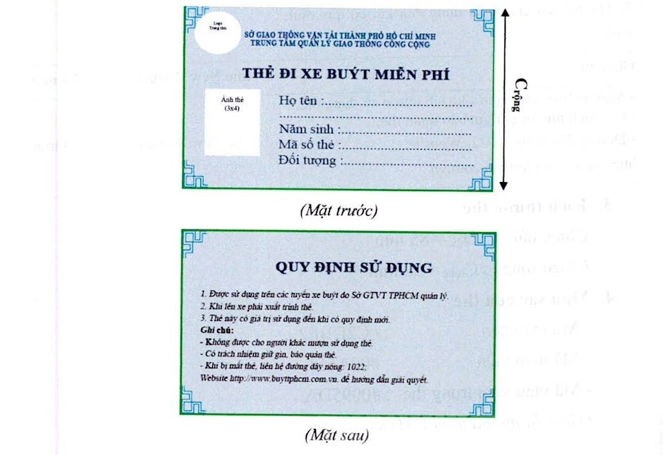 TP.HCM: Phát hành mẫu thẻ đi xe buýt miễn phí mới tphcm phat hanh mau the di xe buyt mien phi moi