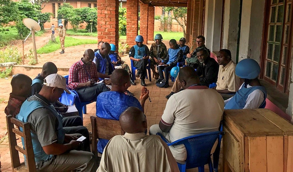 A MONUSCO-led joint assessment mission in Tshikula assesses the security and humanitarian situation conducive to the restoration of state authority in territories mainly controlled by the Kamuina Nsapu militia and engages in talks for a peaceful disarmament process. UN Photo/Rosine M. Djoumessi 0929-civillian-protection-2