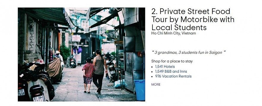 Scooter Tour in Saigon Named in TripAdvisor's Top Food Experiences Worldwide Scooter Tour in Saigon Named in TripAdvisor's Top Food Experiences Worldwide